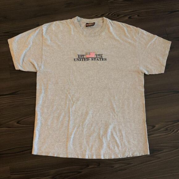 Other Other - Grey ‘Est. 1776 United States’ Embroidered Graphic Tee